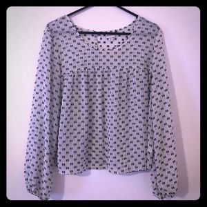 Merona Sheer Babydoll Top w/ Bubble Sleeves